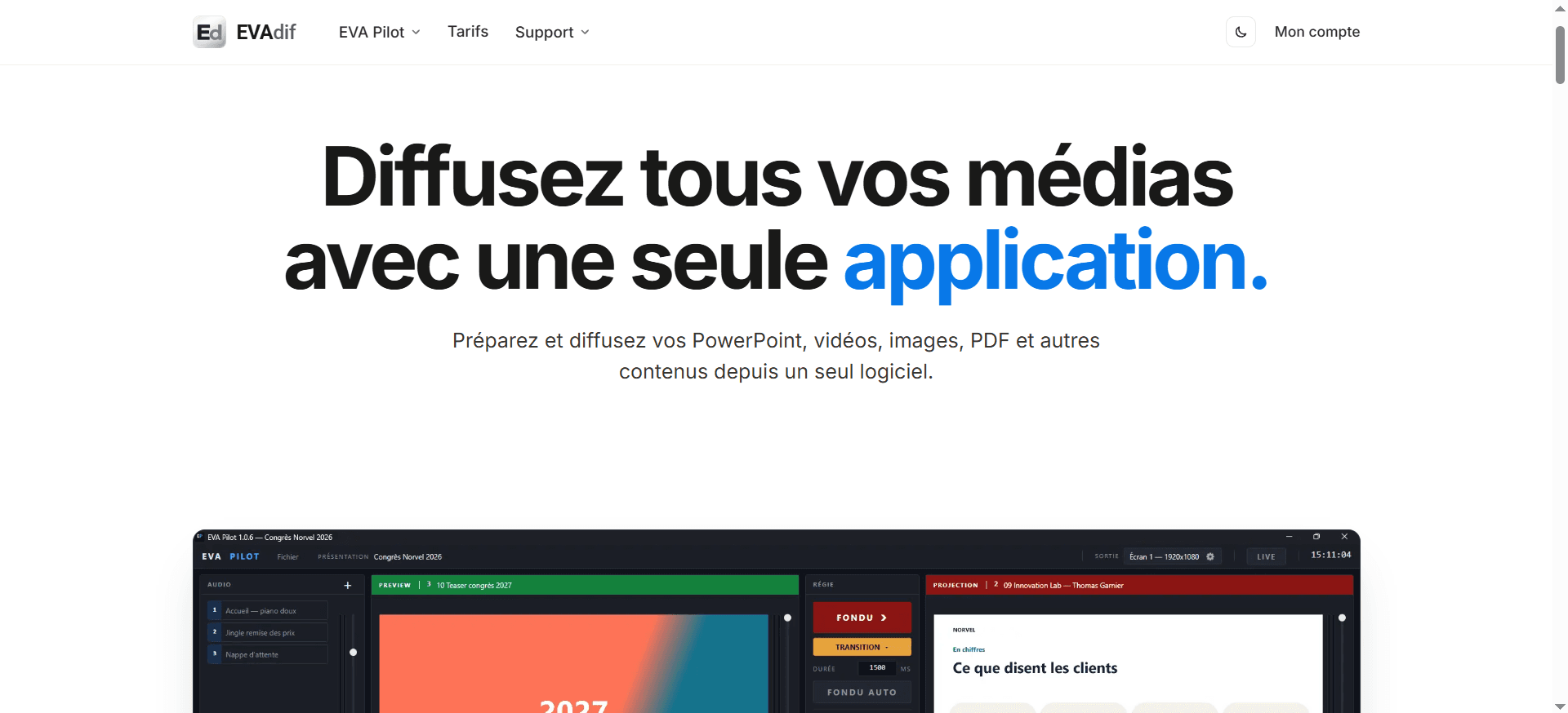 Page d'accueil de evadif.com